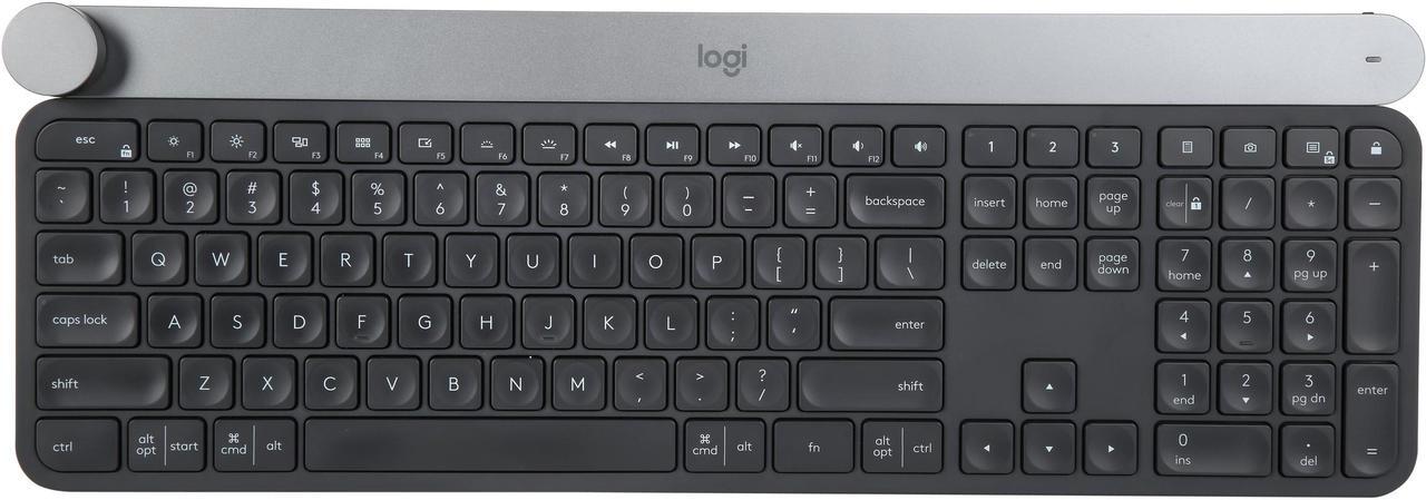 Main image of Logitech Craft Advanced Wireless Keyboard with Creative Input Dial and Backlit Keys, Dark grey and aluminum